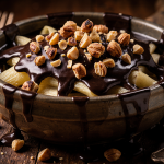 Poire pochée à la bière brune