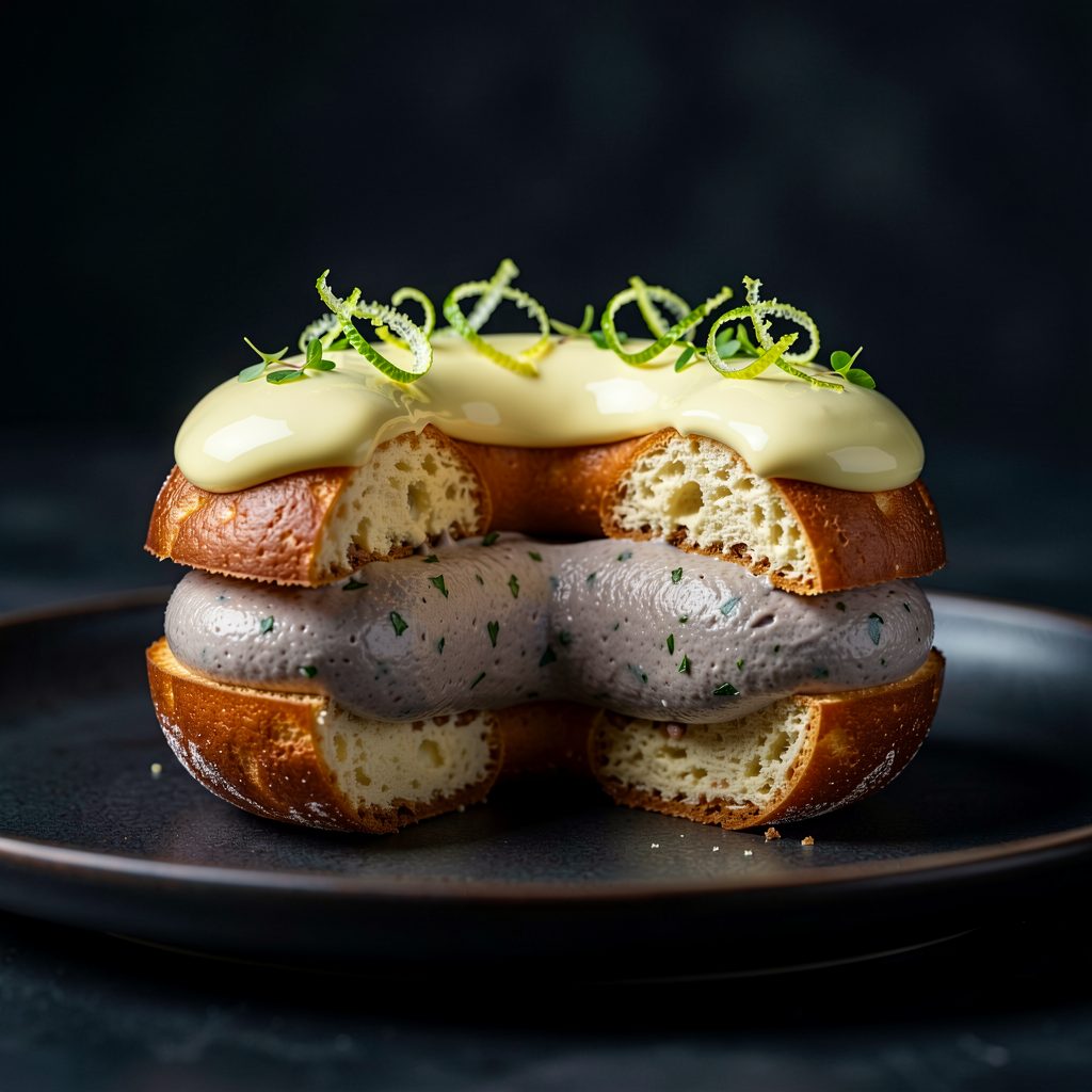 Paris-Brest aux Sardines, Glaçage Mayonnaise et Citron Vert